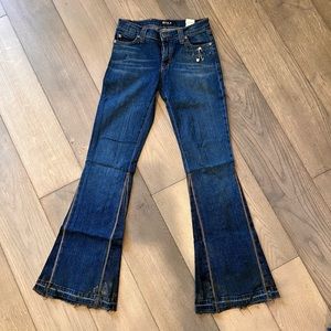 Allen B. Beautiful sexy wide legs with Swarovski Crystal pin detailing